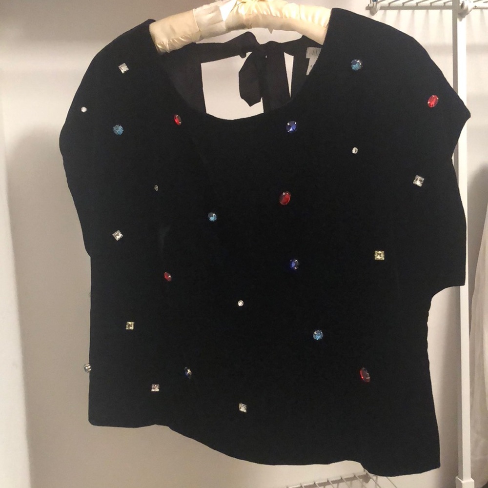 Velvet/gemstone top